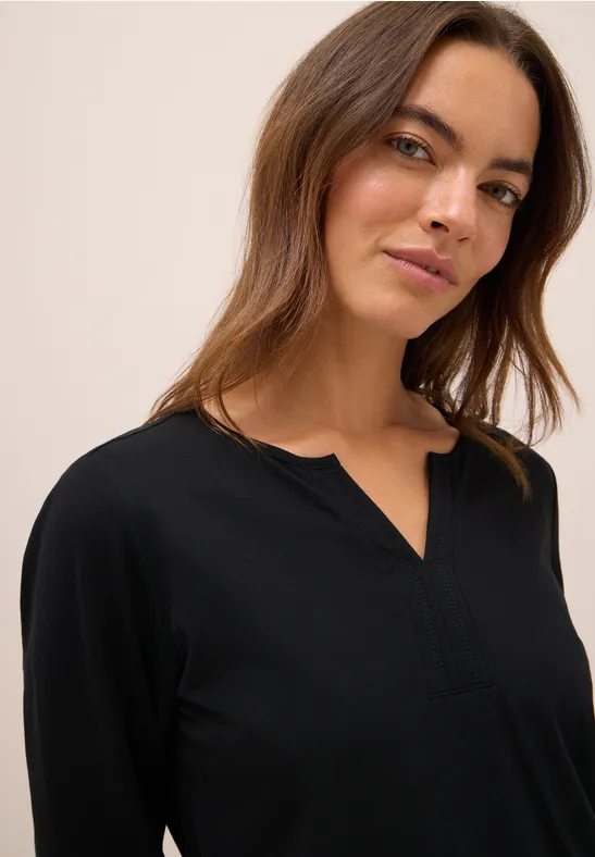 Shirt im Tunika-Look Black