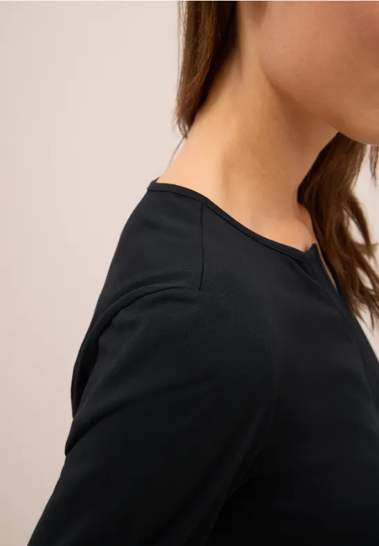 Shirt im Tunika-Look Black