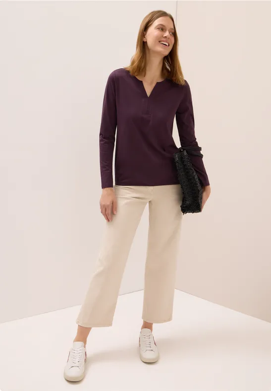 T-shirt au look tunique eggplant red
