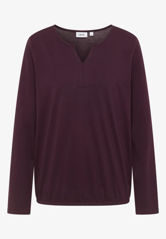 T-shirt au look tunique eggplant red