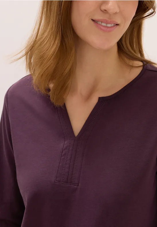 T-shirt au look tunique eggplant red
