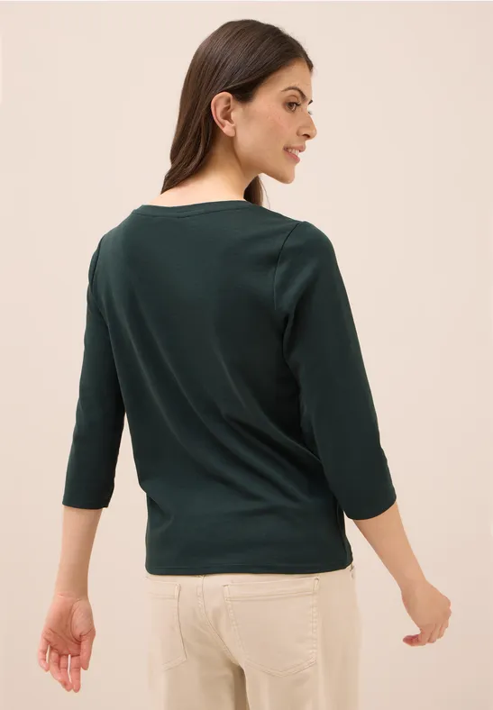 Basic V-Neck Shirt ink green