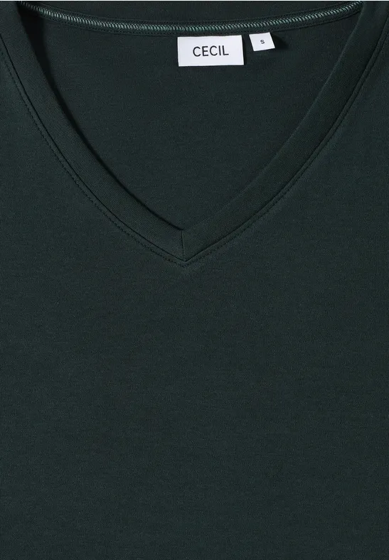 Basic V-Neck Shirt ink green