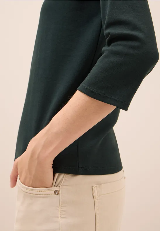 Basic V-Neck Shirt ink green
