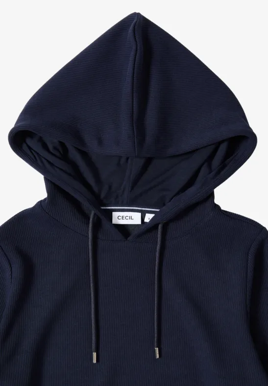 Hoodie Shirt in Rippstruktur urban dark blue