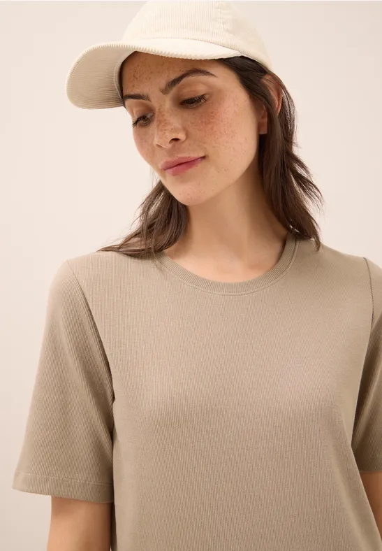 Basic Ripp T-Shirt natural taupe