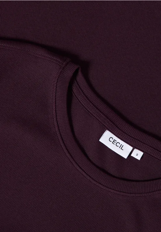 Basic geribd Shirt eggplant red