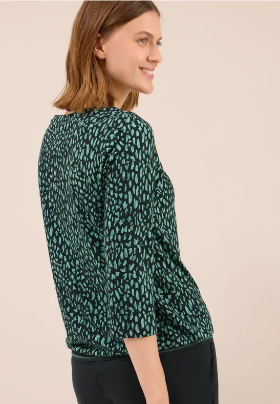 Shirt mit Rippstruktur ink green