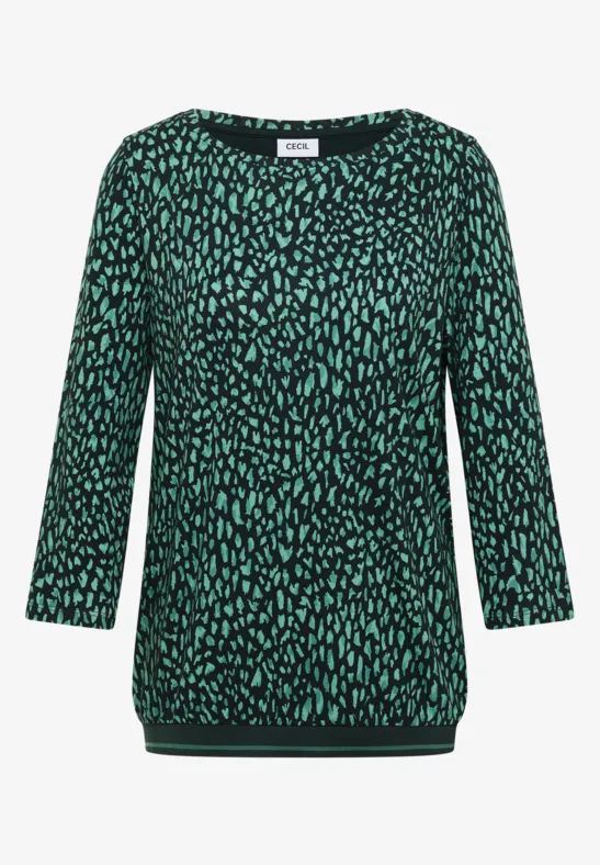 Shirt mit Rippstruktur ink green