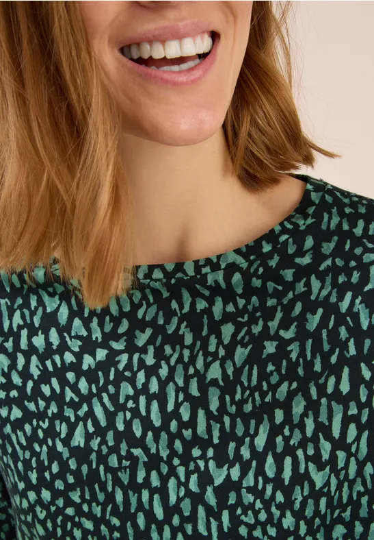 Shirt mit Rippstruktur ink green