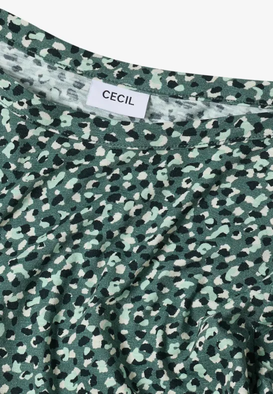 Gedessineerd shirt met lange mouwen dark balmy khaki