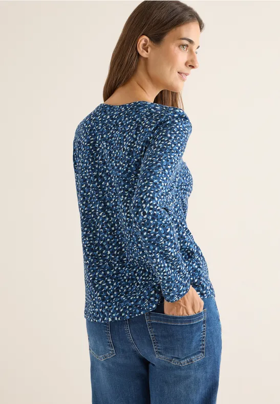 Gemustertes Langarmshirt urban dark blue