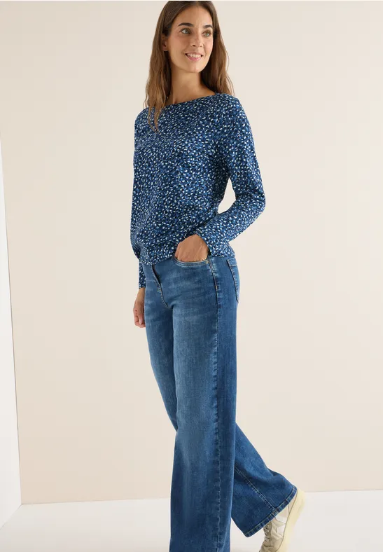 Gemustertes Langarmshirt urban dark blue