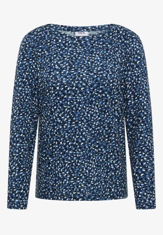 Gemustertes Langarmshirt urban dark blue