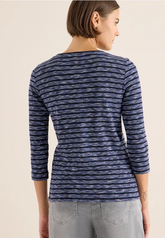 Gestreiftes Ripp-Shirt urban dark blue