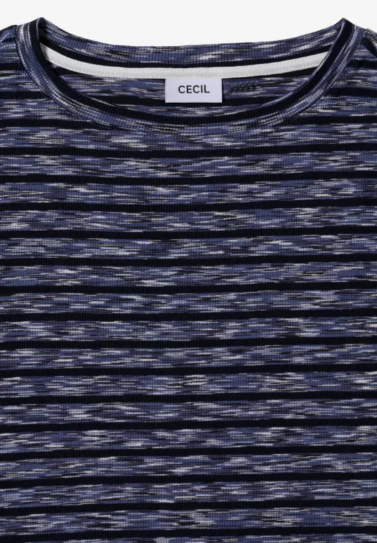 Gestreiftes Ripp-Shirt urban dark blue