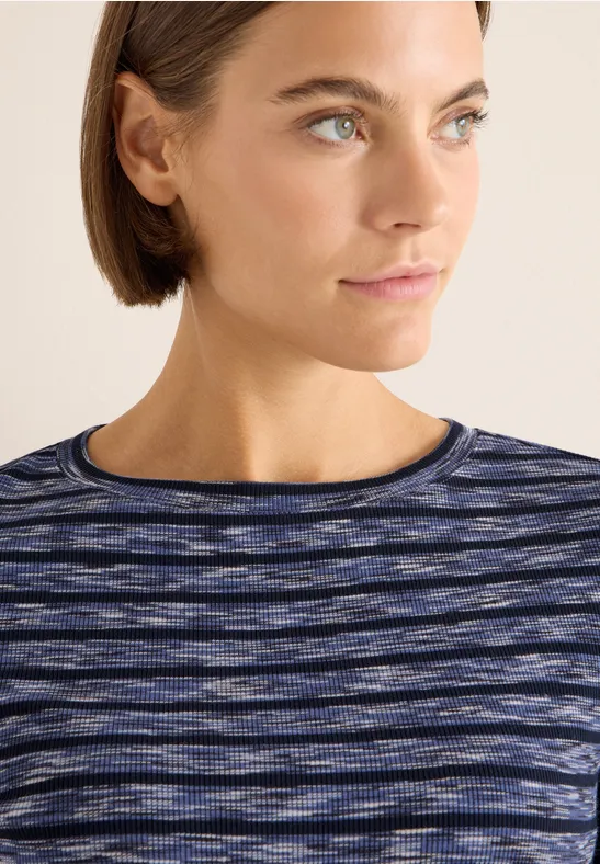 Gestreiftes Ripp-Shirt urban dark blue