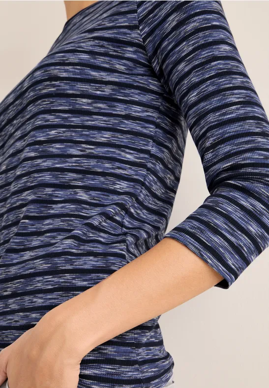Gestreiftes Ripp-Shirt urban dark blue
