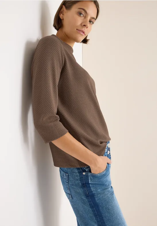 Strukturshirt cocoa taupe