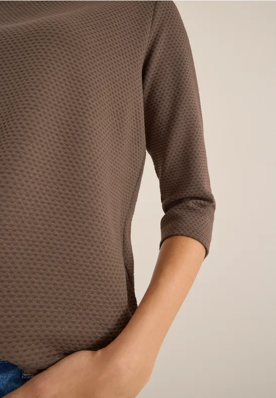 Strukturshirt cocoa taupe