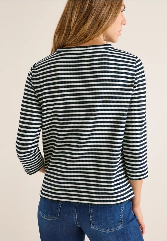 Gestreiftes Strukturshirt urban dark blue