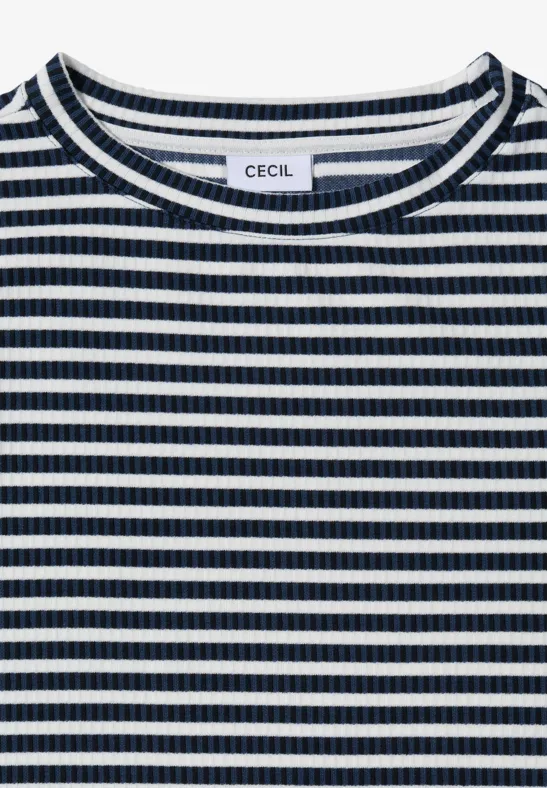 Gestreiftes Strukturshirt urban dark blue
