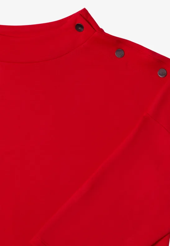 Shirt met knoopdetail fiery red