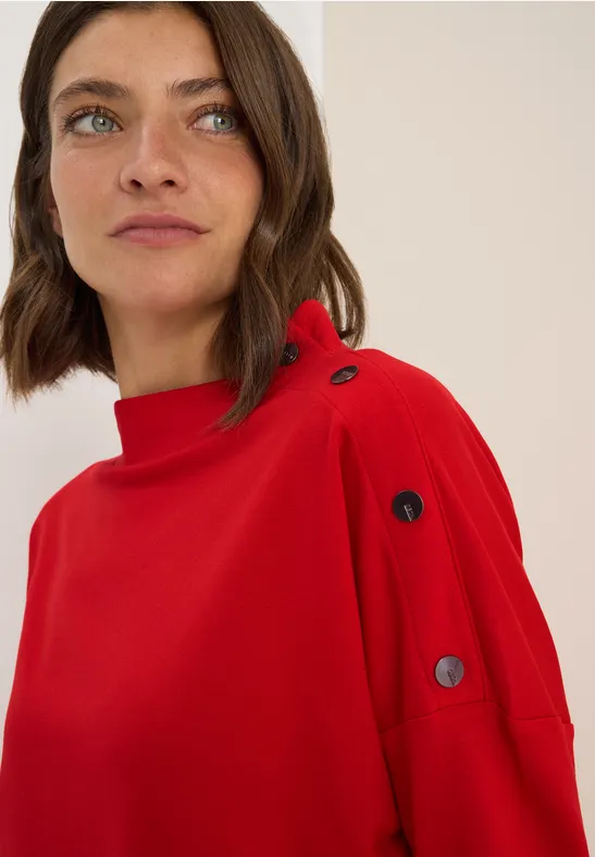 Shirt met knoopdetail fiery red