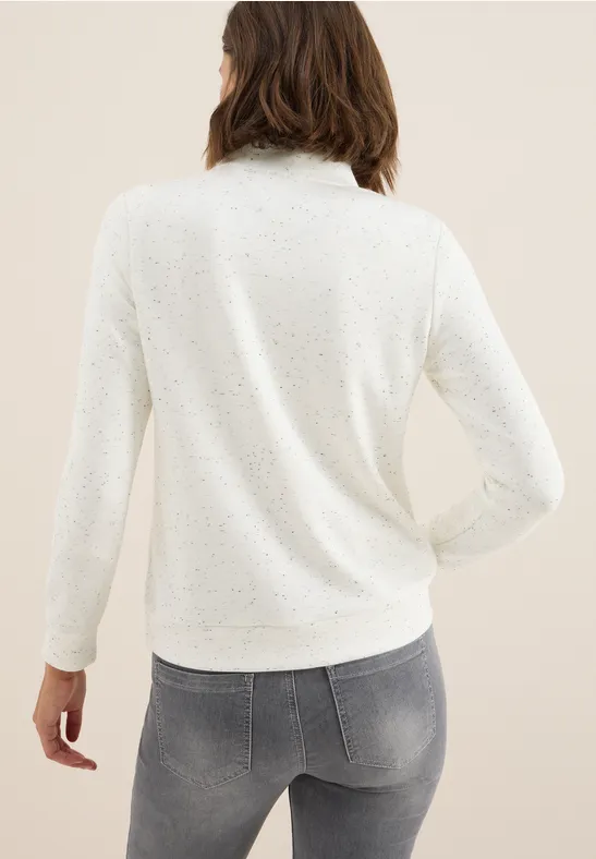 Strukturshirt mit Troyer vanilla white