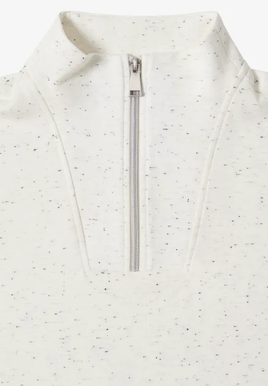 Strukturshirt mit Troyer vanilla white