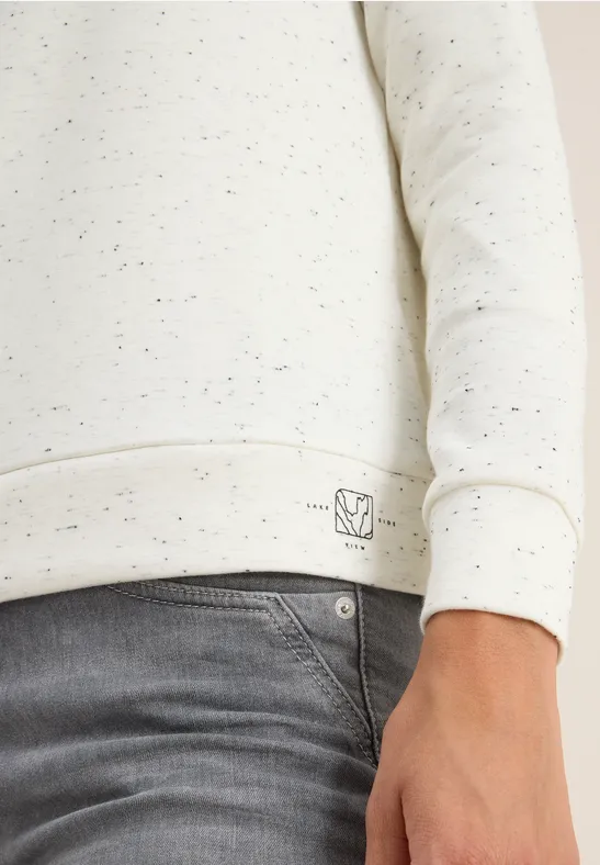 Strukturshirt mit Troyer vanilla white