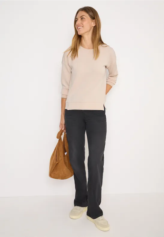 Softes Langarmshirt oat milk beige