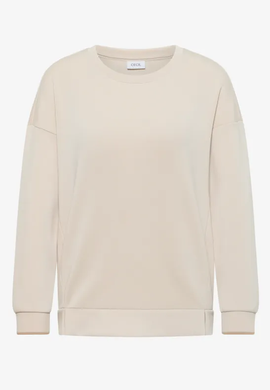 Softes Langarmshirt oat milk beige