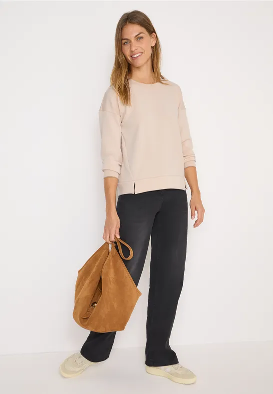 Softes Langarmshirt oat milk beige