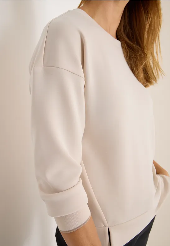 Softes Langarmshirt oat milk beige