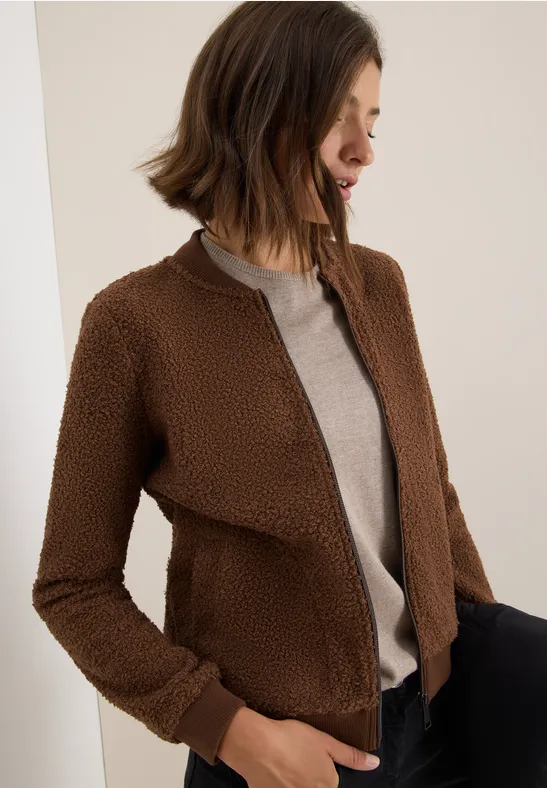 Teddy-Jacke mocha caramel