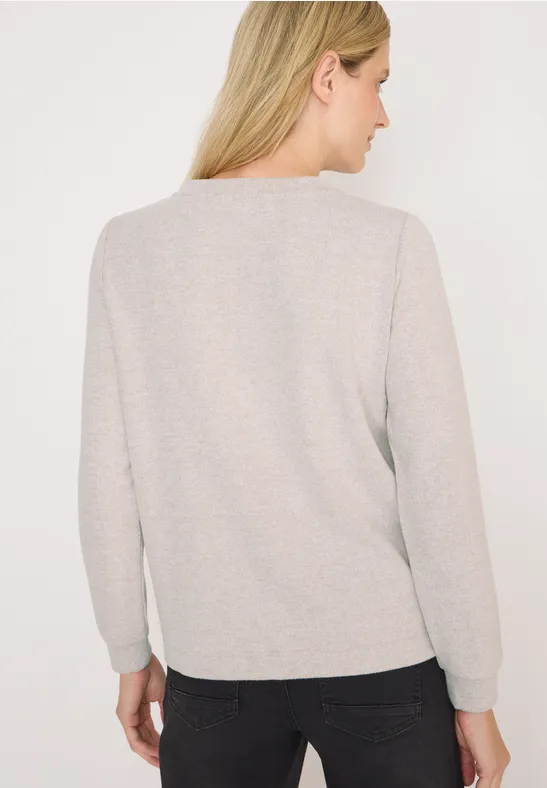 Melange Shirt mit Knöpfen toffee cream melange