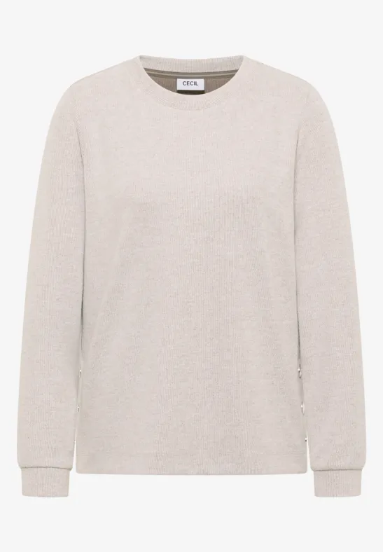Melange Shirt mit Knöpfen toffee cream melange