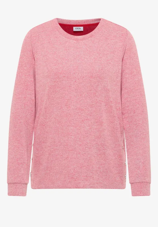 Melange Shirt mit Knöpfen fiery red melange