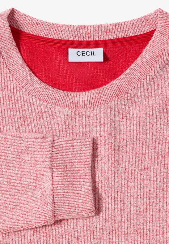 Melange Shirt mit Knöpfen fiery red melange