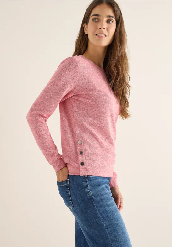 Melange Shirt mit Knöpfen fiery red melange
