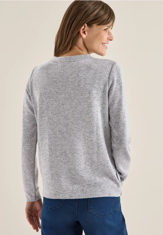 Melange Shirt mit Knöpfen urban dark blue melange