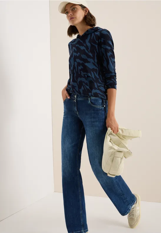 Gemustertes Kapuzenshirt urban dark blue