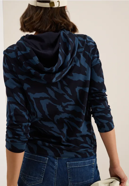 Gemustertes Kapuzenshirt urban dark blue