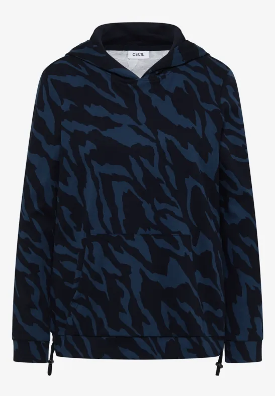 Gemustertes Kapuzenshirt urban dark blue