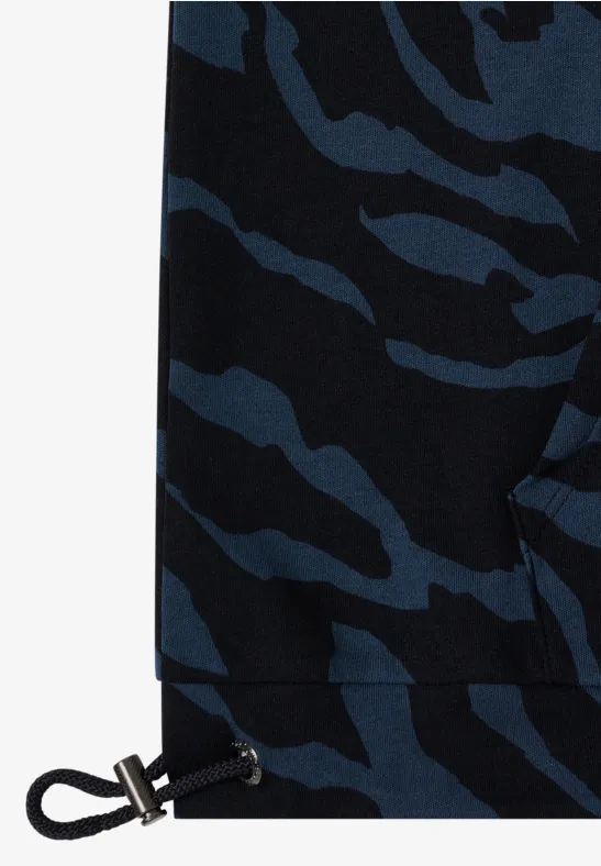 Gemustertes Kapuzenshirt urban dark blue