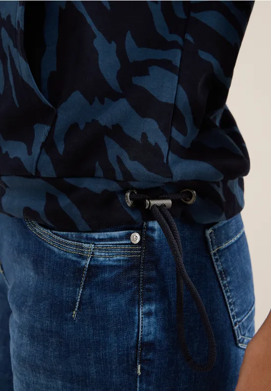 Gemustertes Kapuzenshirt urban dark blue