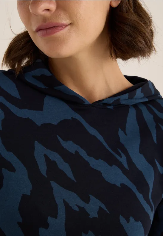 Gemustertes Kapuzenshirt urban dark blue