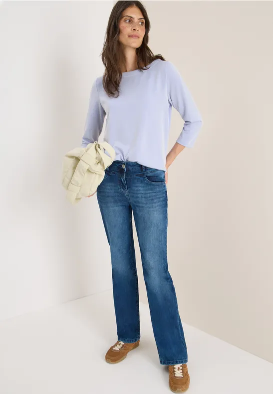 Gestreiftes Shirt mountain river blue