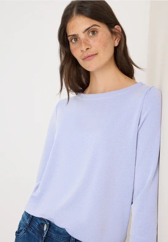 Gestreiftes Shirt mountain river blue